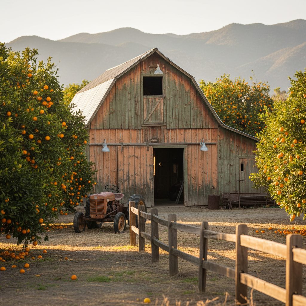 The wooden barn at the farm